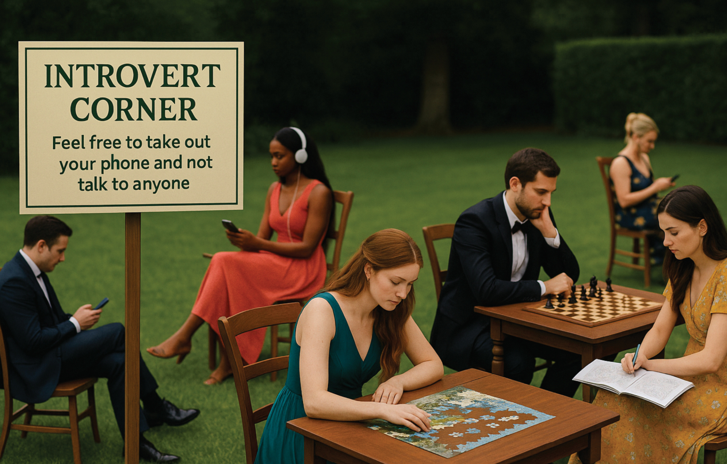 &quot;Never underestimate an introvert&#39;s ability to find their seat.&quot; -Andrea, to Lance, regularly at events while in pursuit of a chair in which to hide